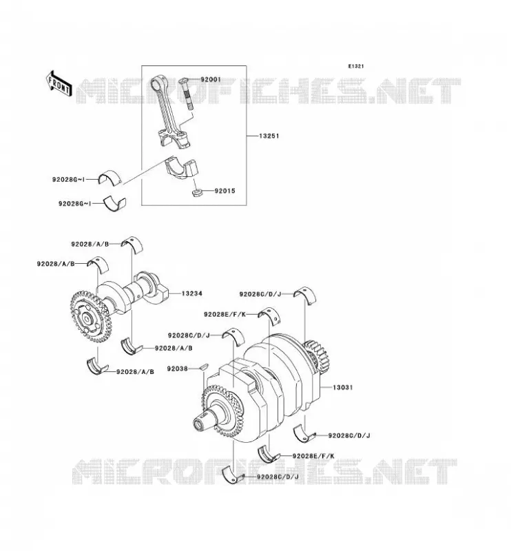 CRANKSHAFT Kawasaki MOTOS 250 2011 NINJA 250R  EX250KBF