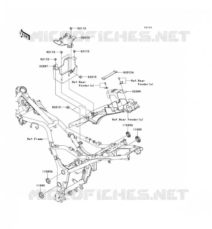 FRAME PARTS (COUVERTURE) Kawasaki MOTOS 250 2011 NINJA 250R  EX250KBF