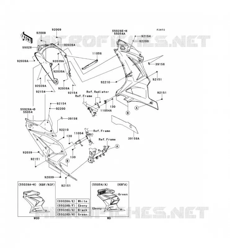 LOWER COWLING Kawasaki MOTOS 250 2011 NINJA 250R  EX250KBF