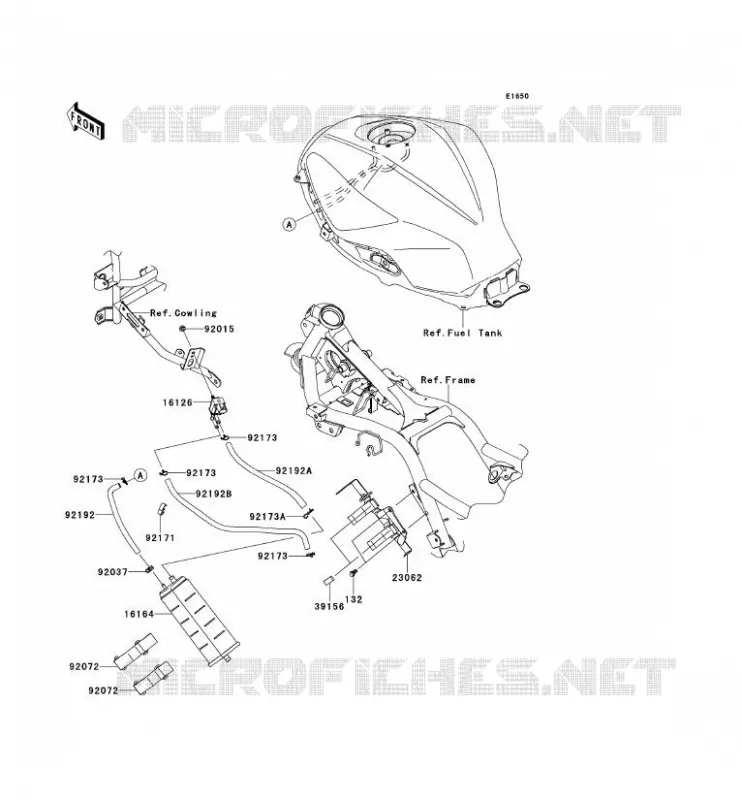 FUEL EVAPORATION SYSTEM(CA) Kawasaki MOTOS 300 2013 NINJA 300  EX300ADF