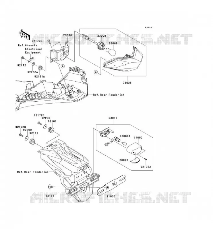 TAILIGHT(S) Kawasaki MOTOS 300 2013 NINJA 300  EX300ADF