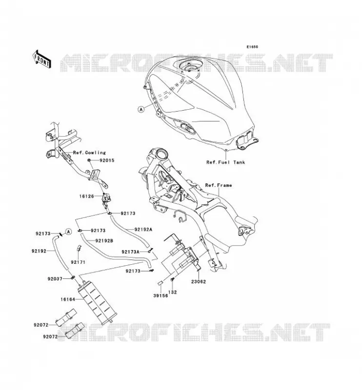 FUEL EVAPORATION SYSTEM(CA) Kawasaki MOTOS 300 2013 NINJA 300  EX300ADF
