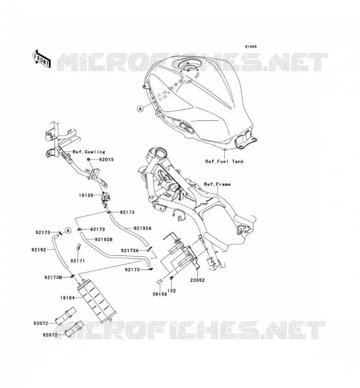 FUEL EVAPORATION SYSTEM(CA) Kawasaki MOTOS 300 2014 NINJA 300  EX300AES