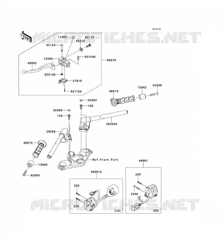 HANDLEBAR Kawasaki MOTOS 300 2014 NINJA 300  EX300AES