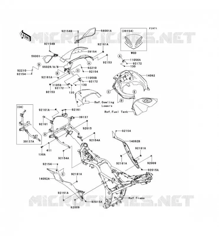 COWLING Kawasaki MOTOS 300 2014 NINJA 300  EX300AESA