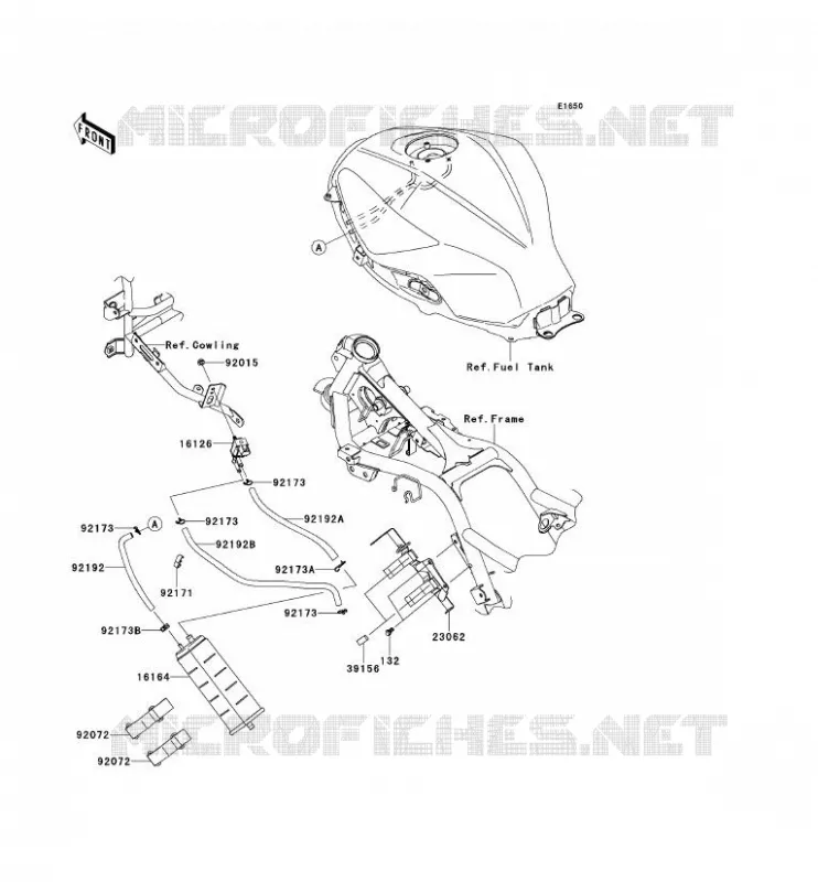 FUEL EVAPORATION SYSTEM(CA) Kawasaki MOTOS 300 2014 NINJA 300  EX300AESA