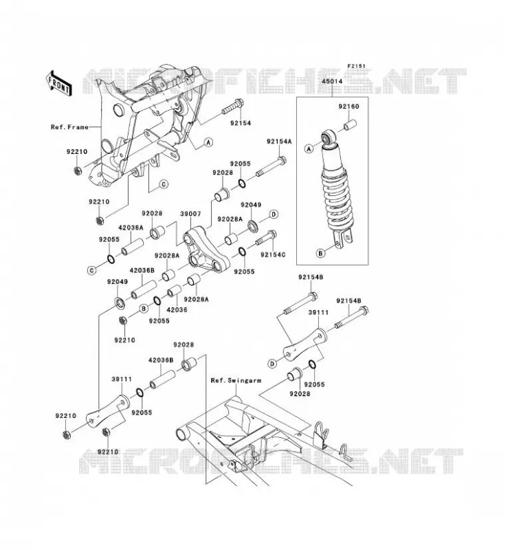 SUSPENSION - SHOCK ABSORBER Kawasaki MOTOS 300 2014 NINJA 300  EX300AESA