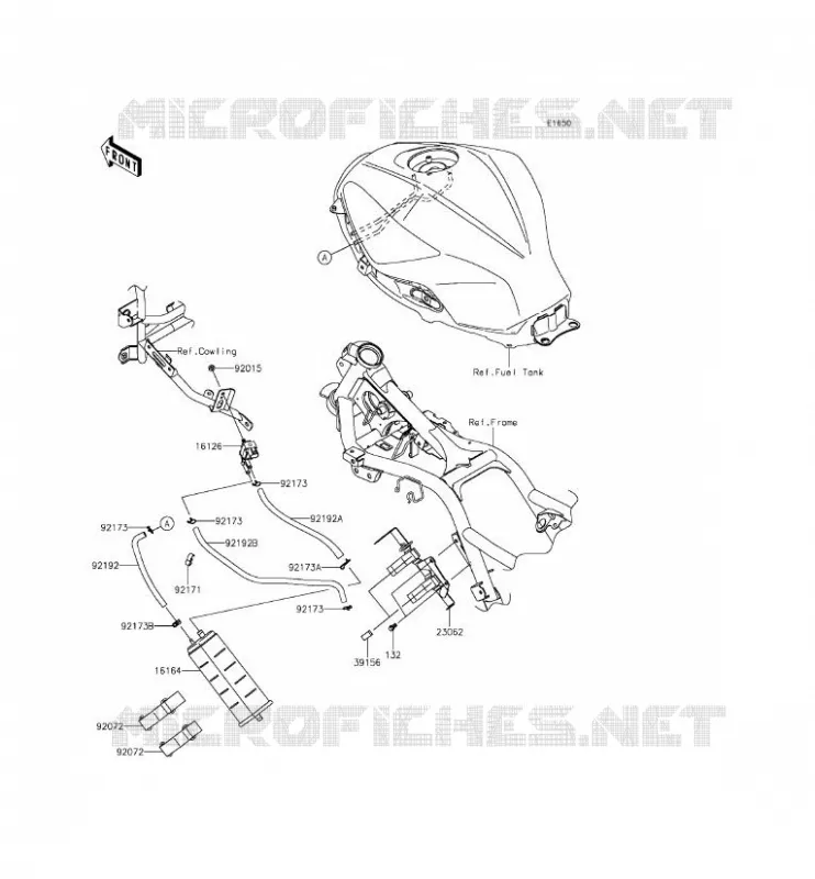 FUEL EVAPORATION SYSTEM(CA) Kawasaki MOTOS 300 2015 NINJA 300  EX300AFF