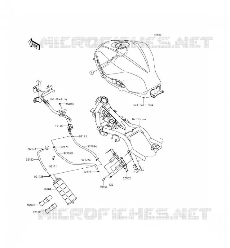 FUEL EVAPORATION SYSTEM(CA) Kawasaki MOTOS 300 2015 NINJA 300  EX300AFF