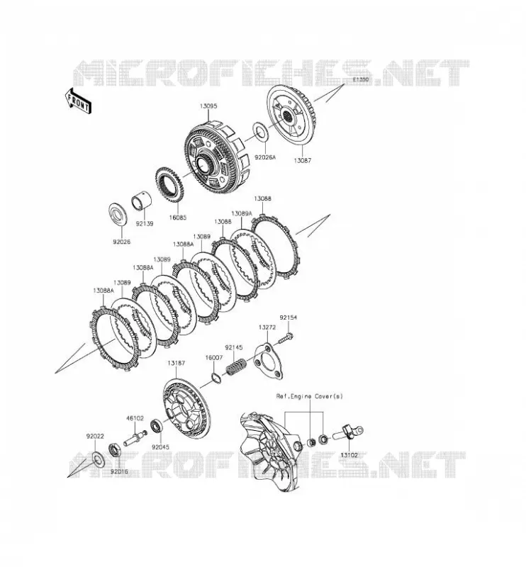 CLUTCH Kawasaki MOTOS 300 2013 NINJA 300 ABS  EX300BDF