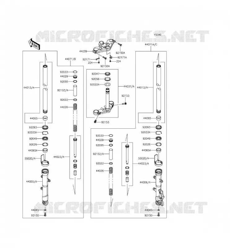 FRONT FORK Kawasaki MOTOS 300 2013 NINJA 300 ABS  EX300BDF
