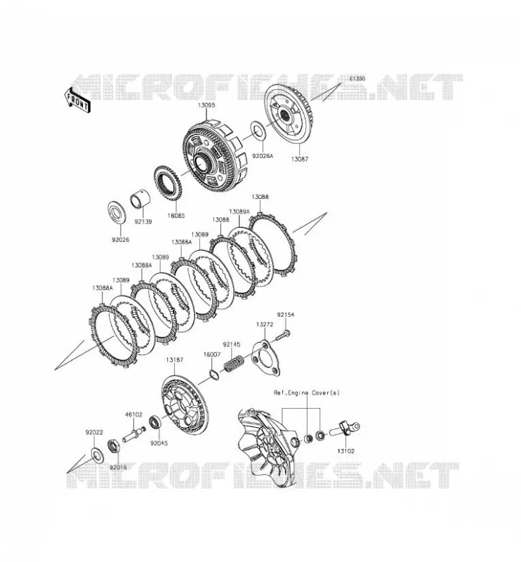 CLUTCH Kawasaki MOTOS 300 2013 NINJA 300 ABS  EX300BDF