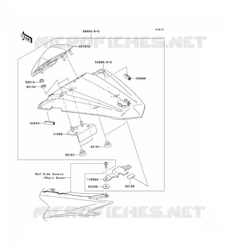 ACCESSORY (COUVRE SELLE) Kawasaki MOTOS 300 2013 NINJA 300 ABS  EX300BDF