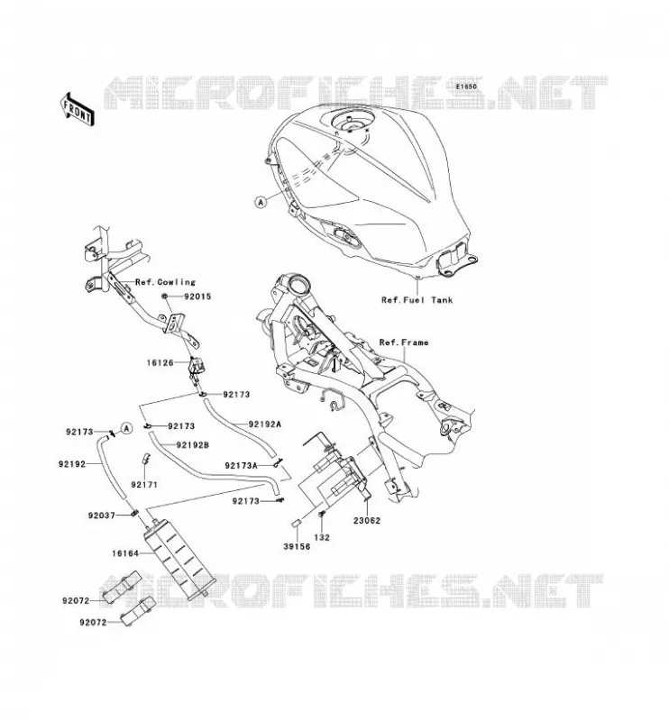 FUEL EVAPORATION SYSTEM Kawasaki MOTOS 300 2013 NINJA 300 ABS  EX300BDFA