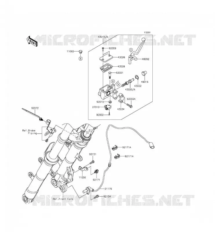 FRONT MASTER CYLINDER Kawasaki MOTOS 300 2014 NINJA 300 ABS  EX300BEF