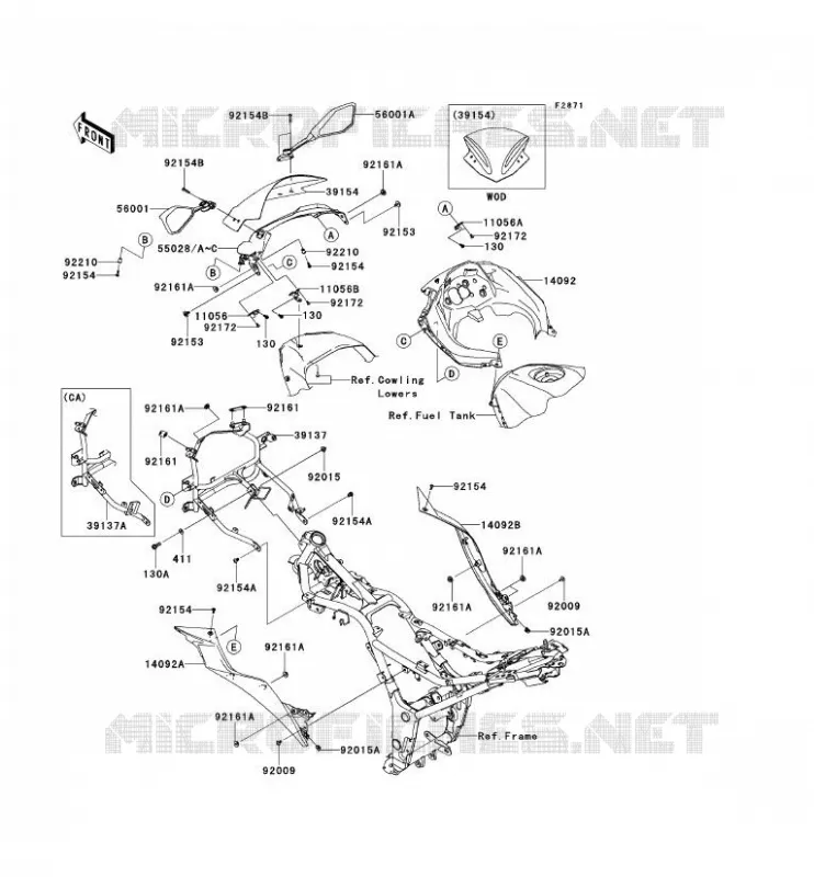 COWLING Kawasaki MOTOS 300 2014 NINJA 300 ABS  EX300BEF