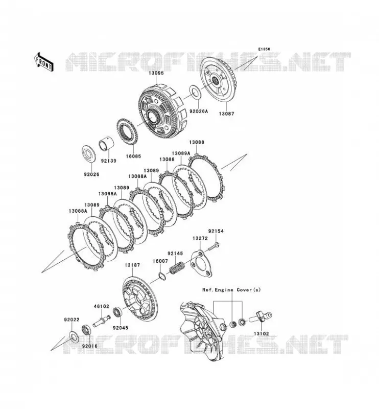 CLUTCH Kawasaki MOTOS 300 2014 NINJA 300 ABS  EX300BEFA