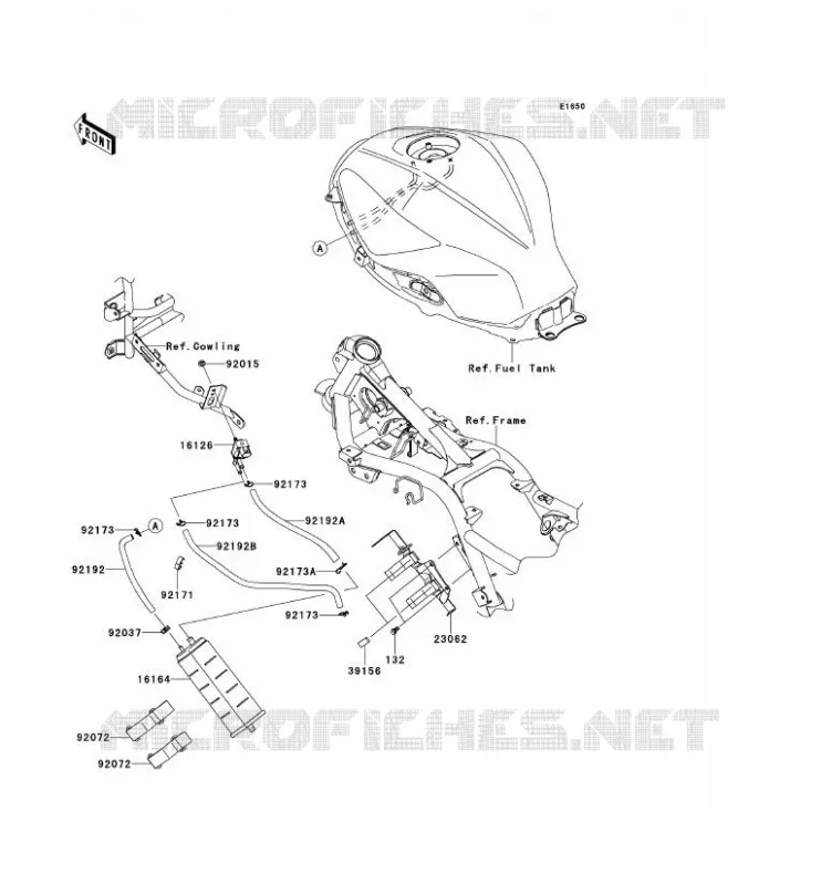 FUEL EVAPORATION SYSTEM Kawasaki MOTOS 300 2014 NINJA 300 ABS  EX300BEFA