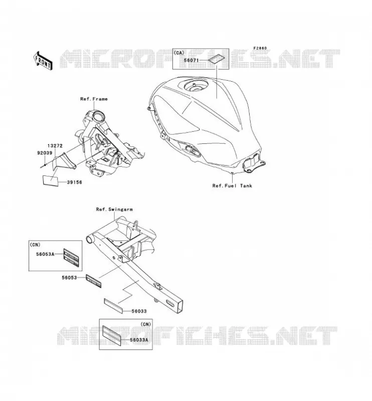 LABELS Kawasaki MOTOS 300 2014 NINJA 300 ABS  EX300BES