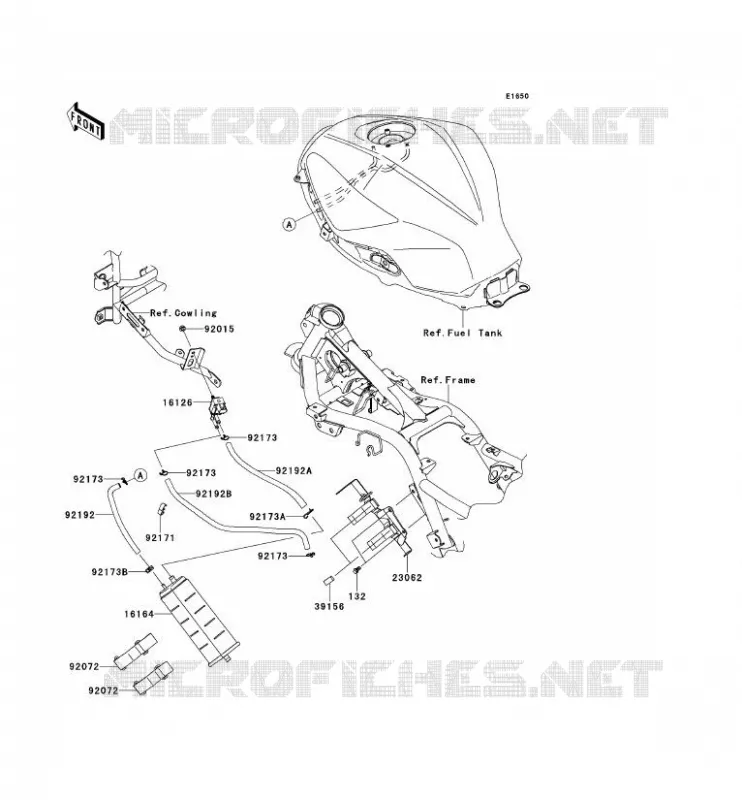 FUEL EVAPORATION SYSTEM(CA) Kawasaki MOTOS 300 2014 NINJA 300 ABS  EX300BESA