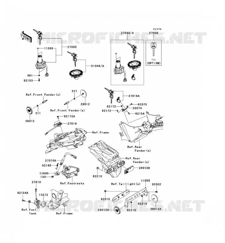 SWITCH - REFLECTORS Kawasaki MOTOS 300 2014 NINJA 300 ABS  EX300BESA