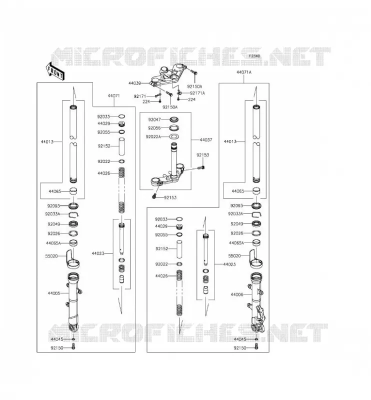 FRONT FORK Kawasaki MOTOS 300 2015 NINJA 300 ABS  EX300BFS