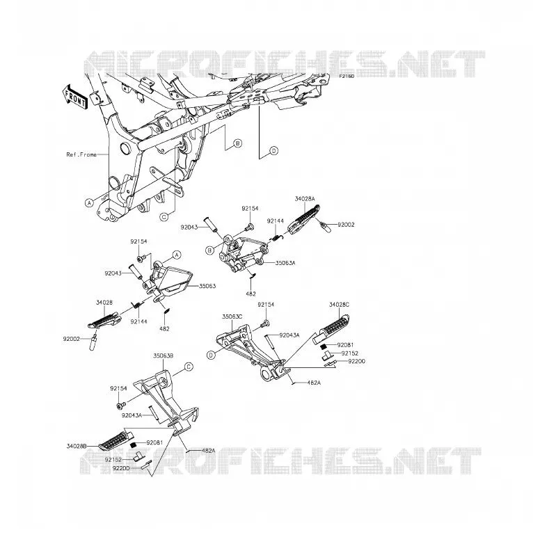 FOOTREST Kawasaki MOTOS 300 2015 NINJA 300 ABS  EX300BFS