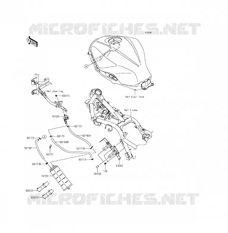 FUEL EVAPORATION SYSTEM(CA) Kawasaki MOTOS 300 2015 NINJA 300 ABS  EX300BFS