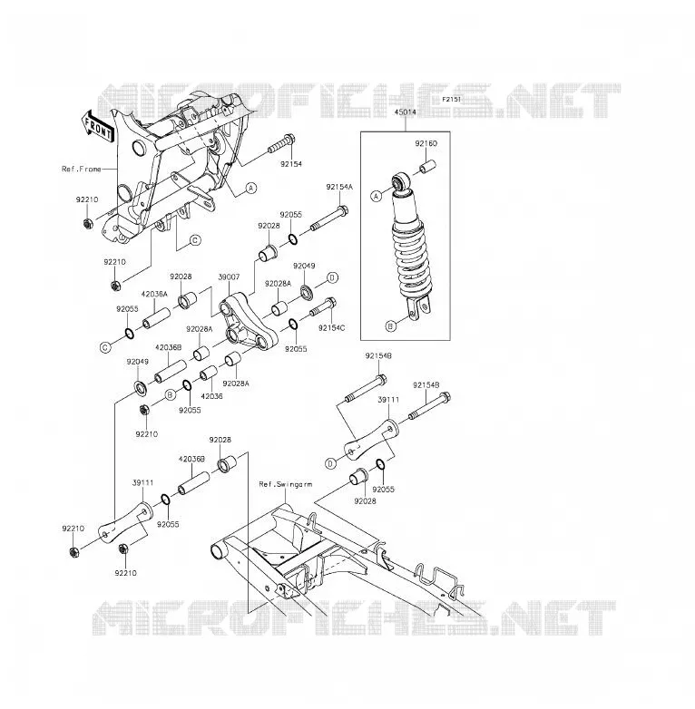 SUSPENSION - SHOCK ABSORBER Kawasaki MOTOS 300 2015 NINJA 300 ABS  EX300BFS