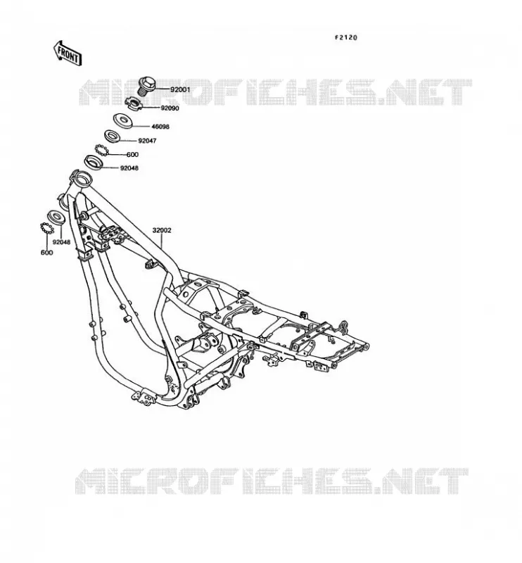 CHASSIS Kawasaki MOTOS 305 1994 GPZ305 BELT DRIVE  EX305-B10
