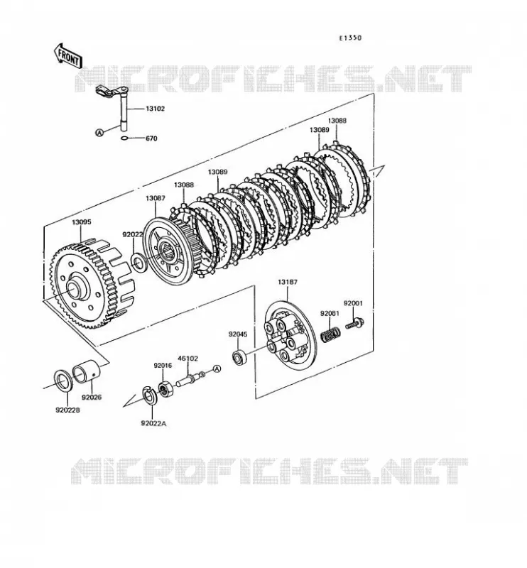 CLUTCH Kawasaki MOTOS 305 1994 GPZ305 BELT DRIVE  EX305-B10