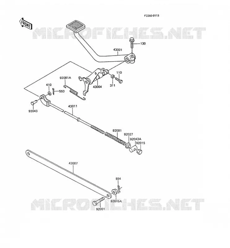 BRAKE PEDAL Kawasaki MOTOS 305 1987 GPZ305 BELT DRIVE  EX305-B5