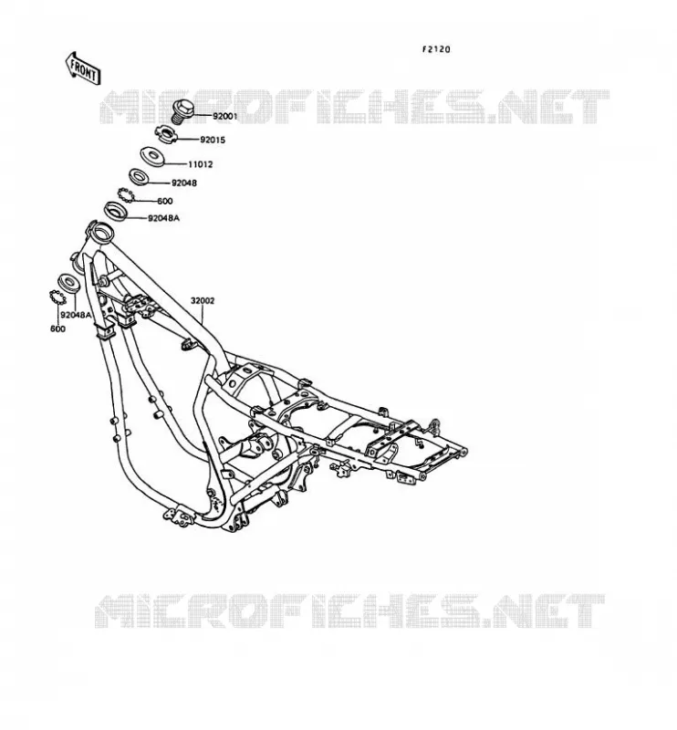 CHASSIS Kawasaki MOTOS 305 1989 GPZ305 BELT DRIVE  EX305-B7