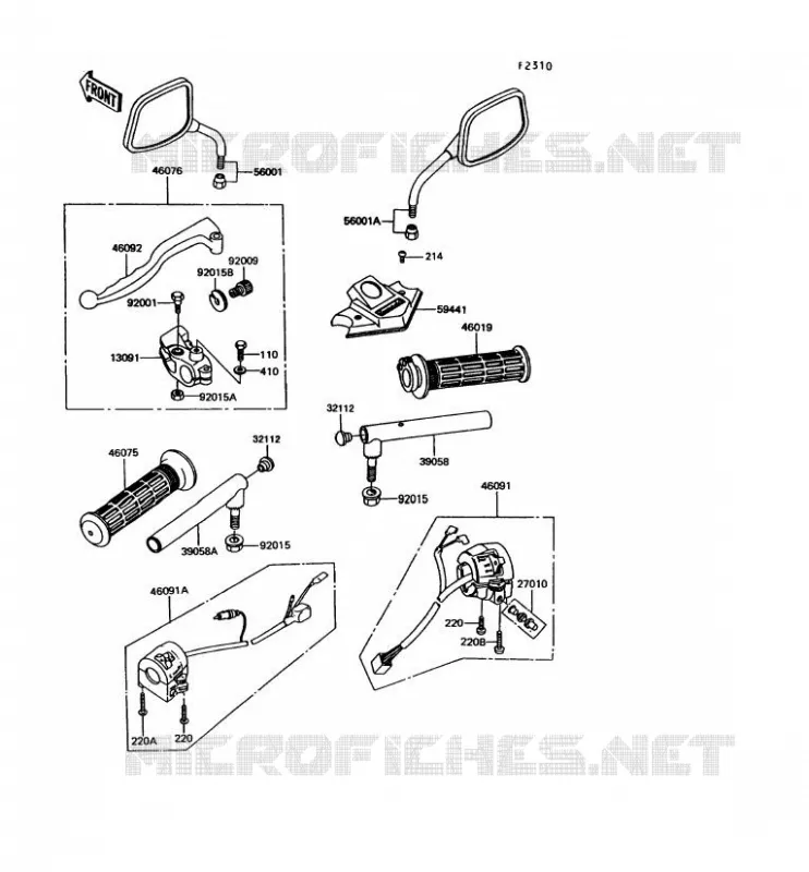 HANDLEBAR Kawasaki MOTOS 305 1991 GPZ305 BELT DRIVE  EX305-B8