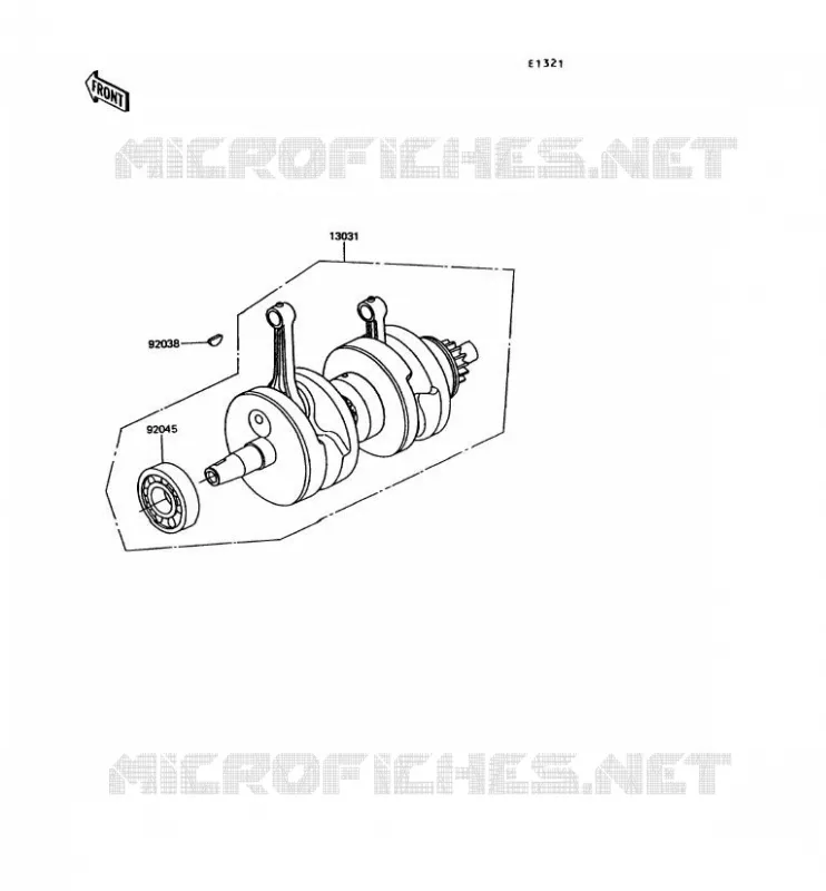 CRANKSHAFT Kawasaki MOTOS 305 1993 GPZ305 BELT DRIVE  EX305-B9