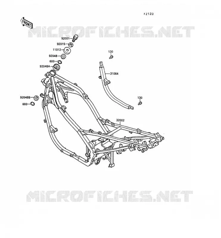 CHASSIS Kawasaki MOTOS 400 1988 GPZ400S  EX400-A2