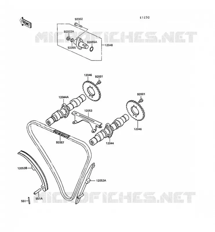 CAMSHAFT - TENSIONER Kawasaki MOTOS 400 1989 GPZ400S  EX400-A3