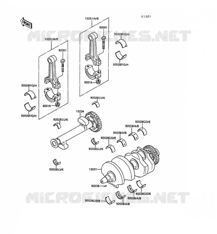 CRANKSHAFT Kawasaki MOTOS 400 1989 GPZ400S  EX400-A3