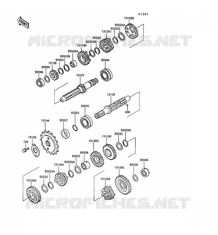 TRANSMISSION Kawasaki MOTOS 400 1989 GPZ400S  EX400-A3
