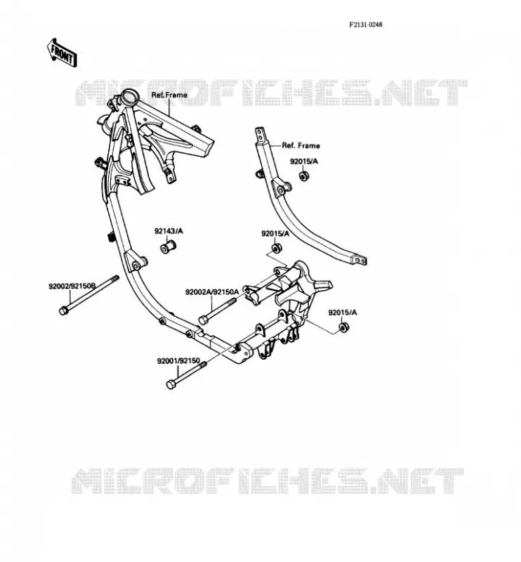 FRAME PARTS (COUVERTURE) Kawasaki MOTOS 500 1987 GPZ500S  EX500-A1