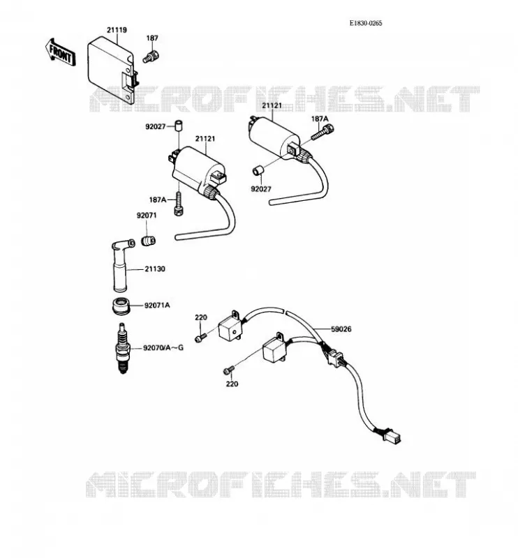 IGNITION SYSTEM Kawasaki MOTOS 500 1987 GPZ500S  EX500-A1