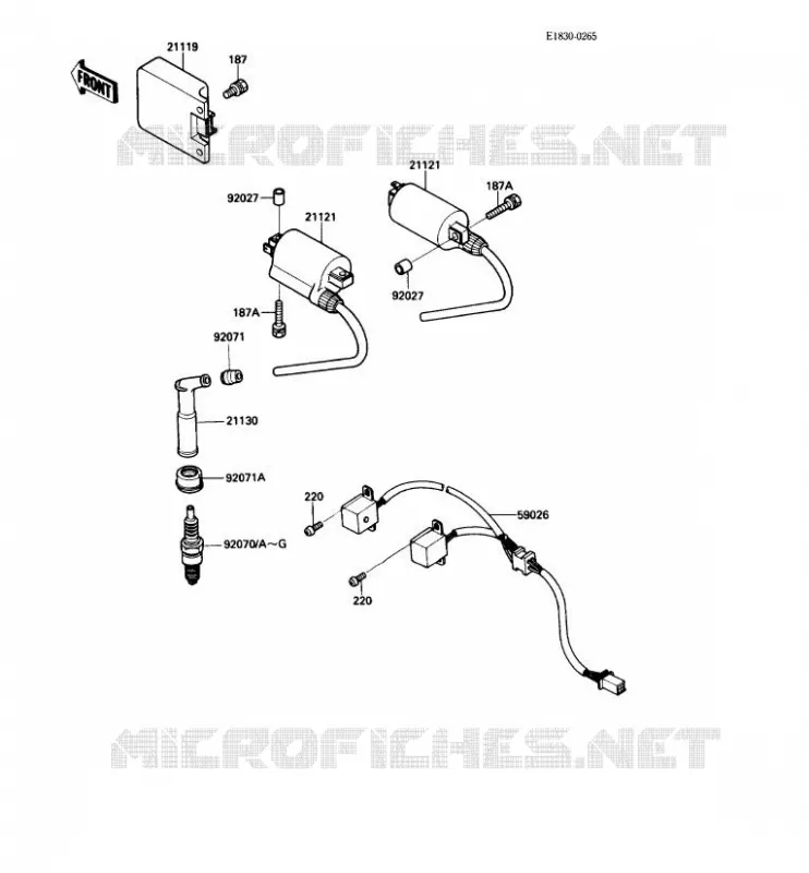 IGNITION SYSTEM Kawasaki MOTOS 500 1987 GPZ500S  EX500-A1