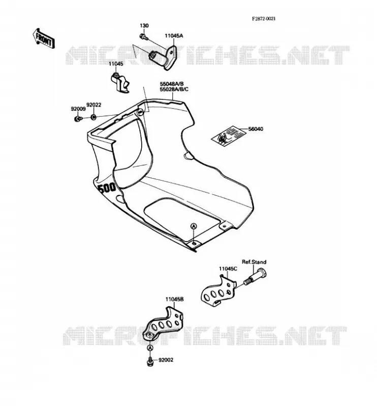 LOWER COWLING(1/2) Kawasaki MOTOS 500 1987 GPZ500S  EX500-A1