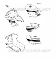 STICKER(RED) voor Kawasaki GPZ500S 1988