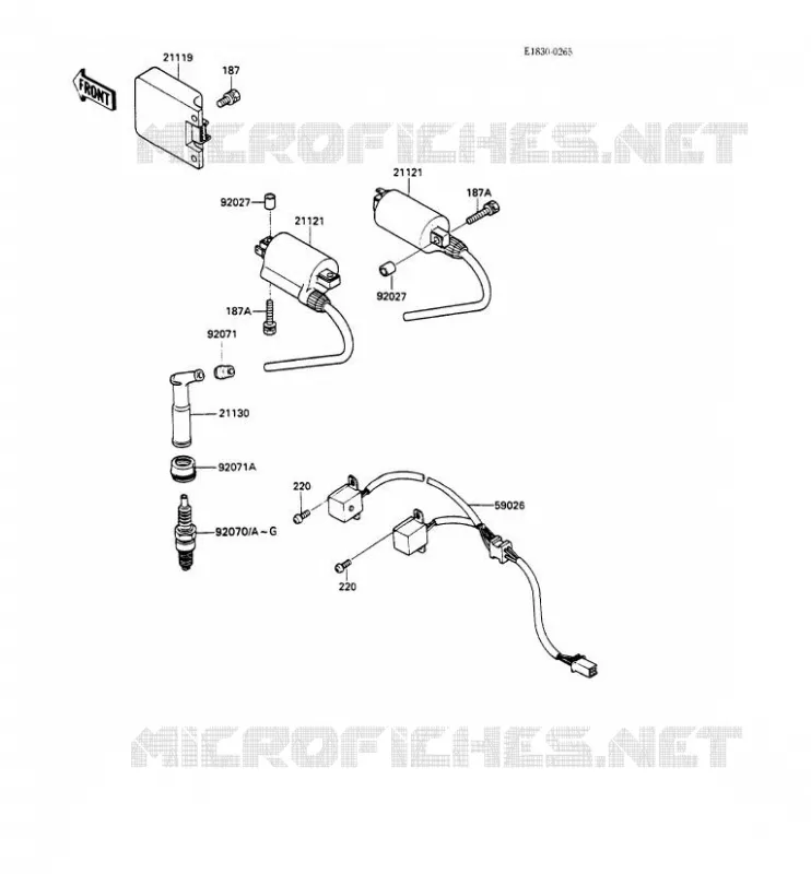 IGNITION SYSTEM Kawasaki MOTOS 500 1988 GPZ500S  EX500-A2