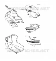 STICKER(WHITE/GRAY) voor Kawasaki GPZ500S 1989