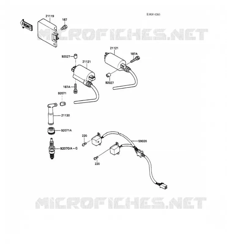 IGNITION SYSTEM Kawasaki MOTOS 500 1989 GPZ500S  EX500-A3
