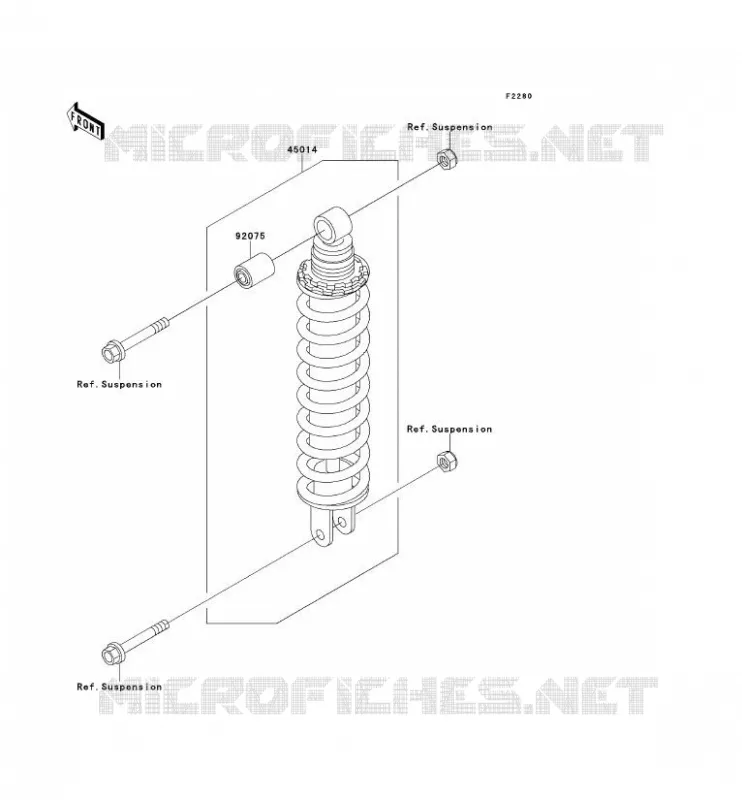 SUSPENSION - SHOCK ABSORBER Kawasaki MOTOS 500 1990 GPZ500S  EX500-A4
