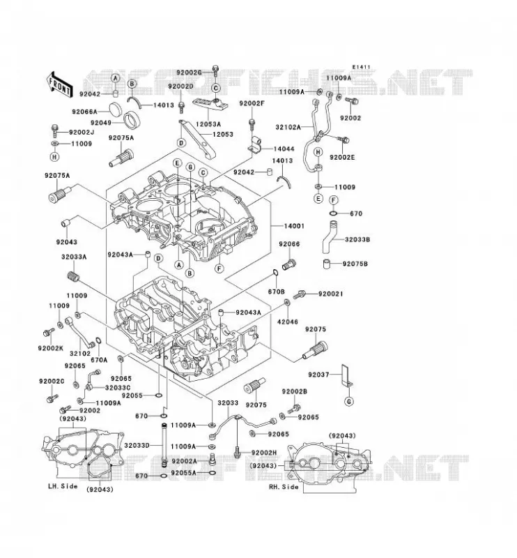 CRANKCASE(S) Kawasaki MOTOS 500 1990 GPZ500S  EX500-A4