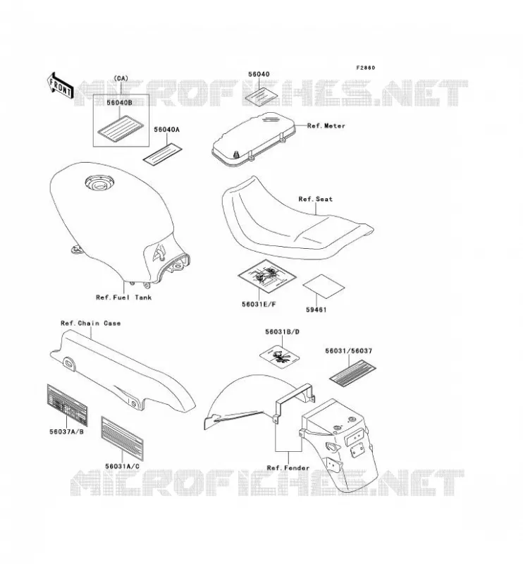 LABELS Kawasaki MOTOS 500 1990 GPZ500S  EX500-A4
